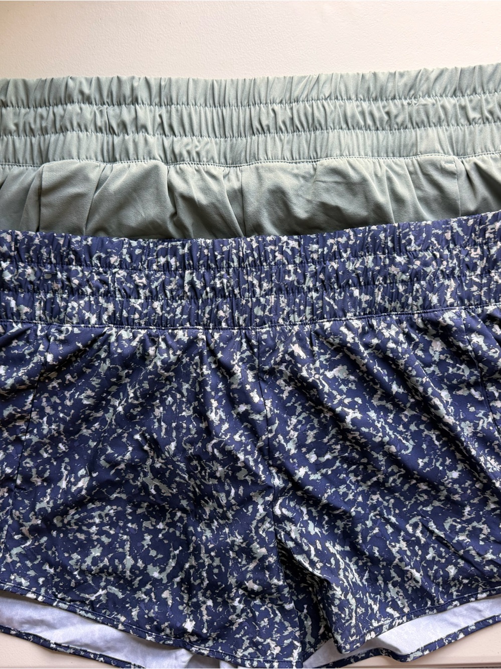 Avia Navy Blue Printed and Sage Green Athletic Shorts (2-Pack)